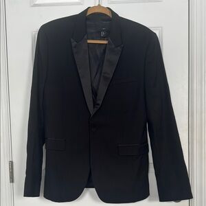 H&M Black Sport Coat with Notched Lapel